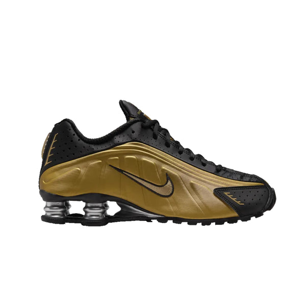 WOMEN'S SHOX R4 BLACK/METALLIC GOLD