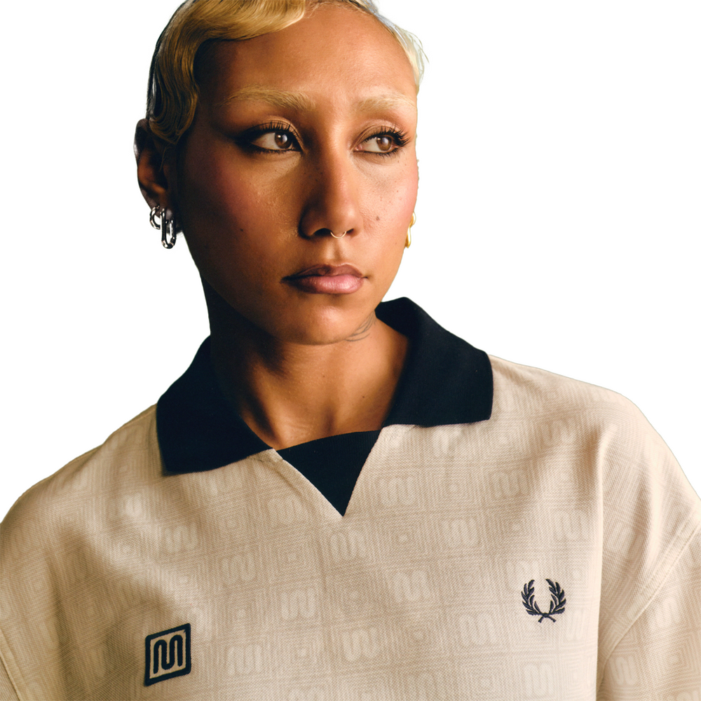 MEYBA X FRED PERRY PRINTED POLO SHIRT ECRU