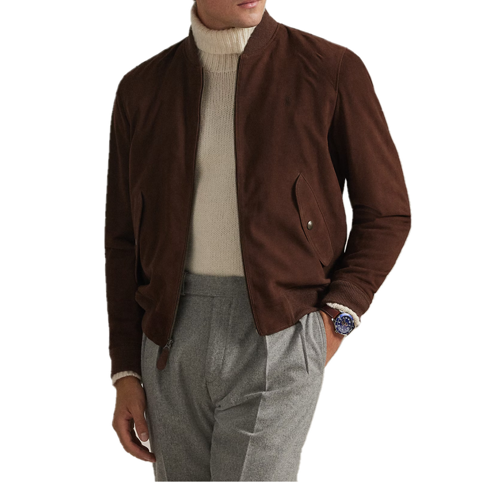 SUEDE FLIGHT JACKET COOPER BROWN