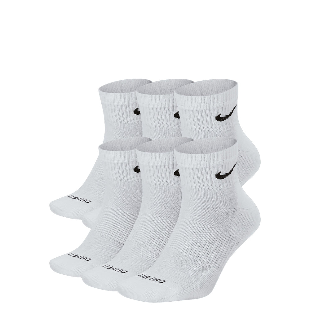 EVERYDAY PLUS CUSHIONED TRAINING ANKLE SOCKS 6 PAIRS WHITE
