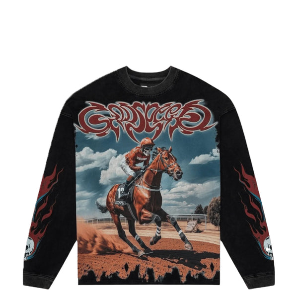 THOROUGHBRED LS T-SHIRT WASHED BLACK