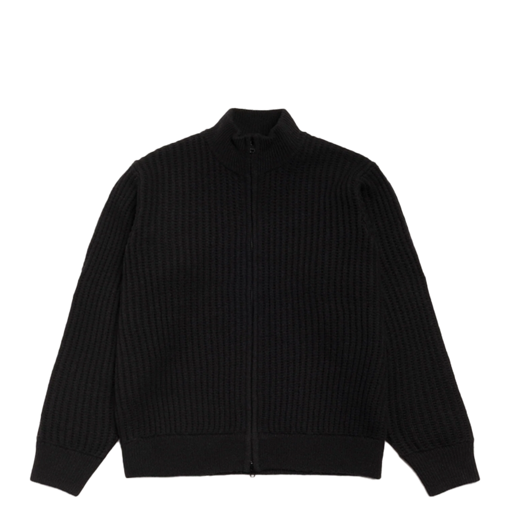 MILITARY PATCH ZIP SWEATER BLACK