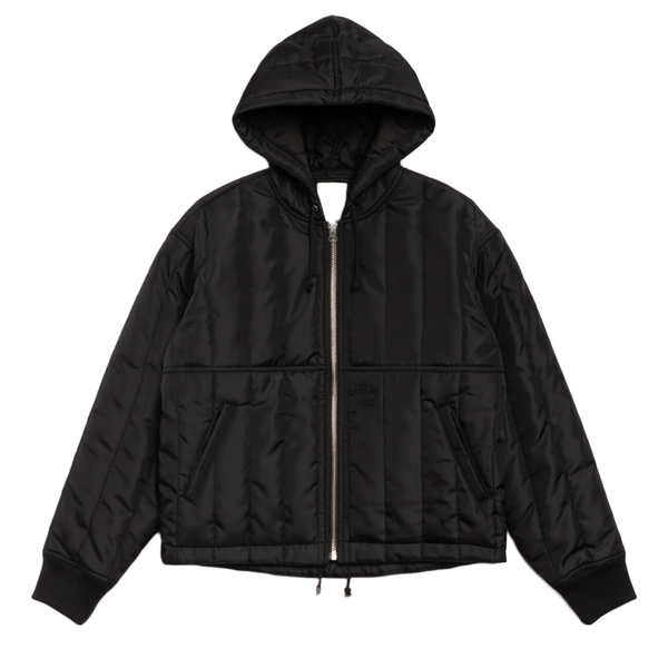 QUILTED NYLON WORK JACKET BLACK