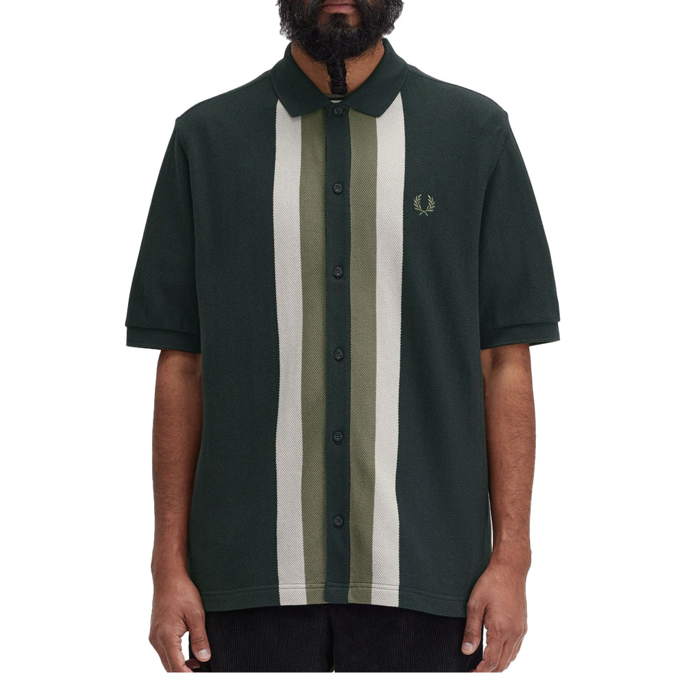 PANELLED BUTTON THROUGH POLO SHIRT