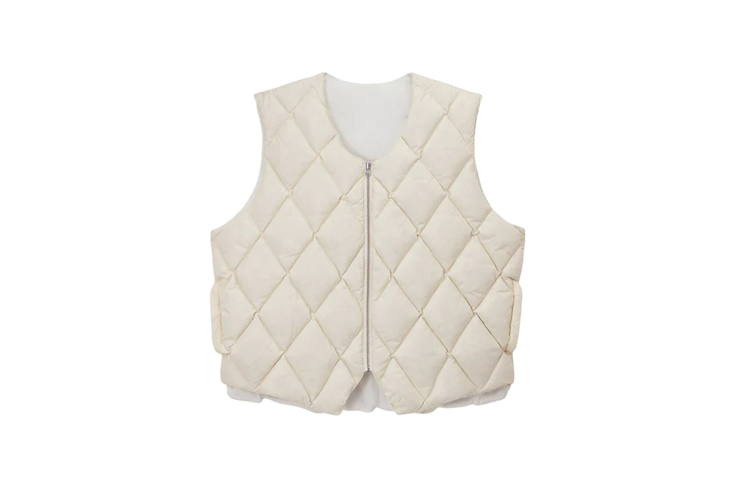 REVERSIBLE QUILTED VEST CREAM – NRML