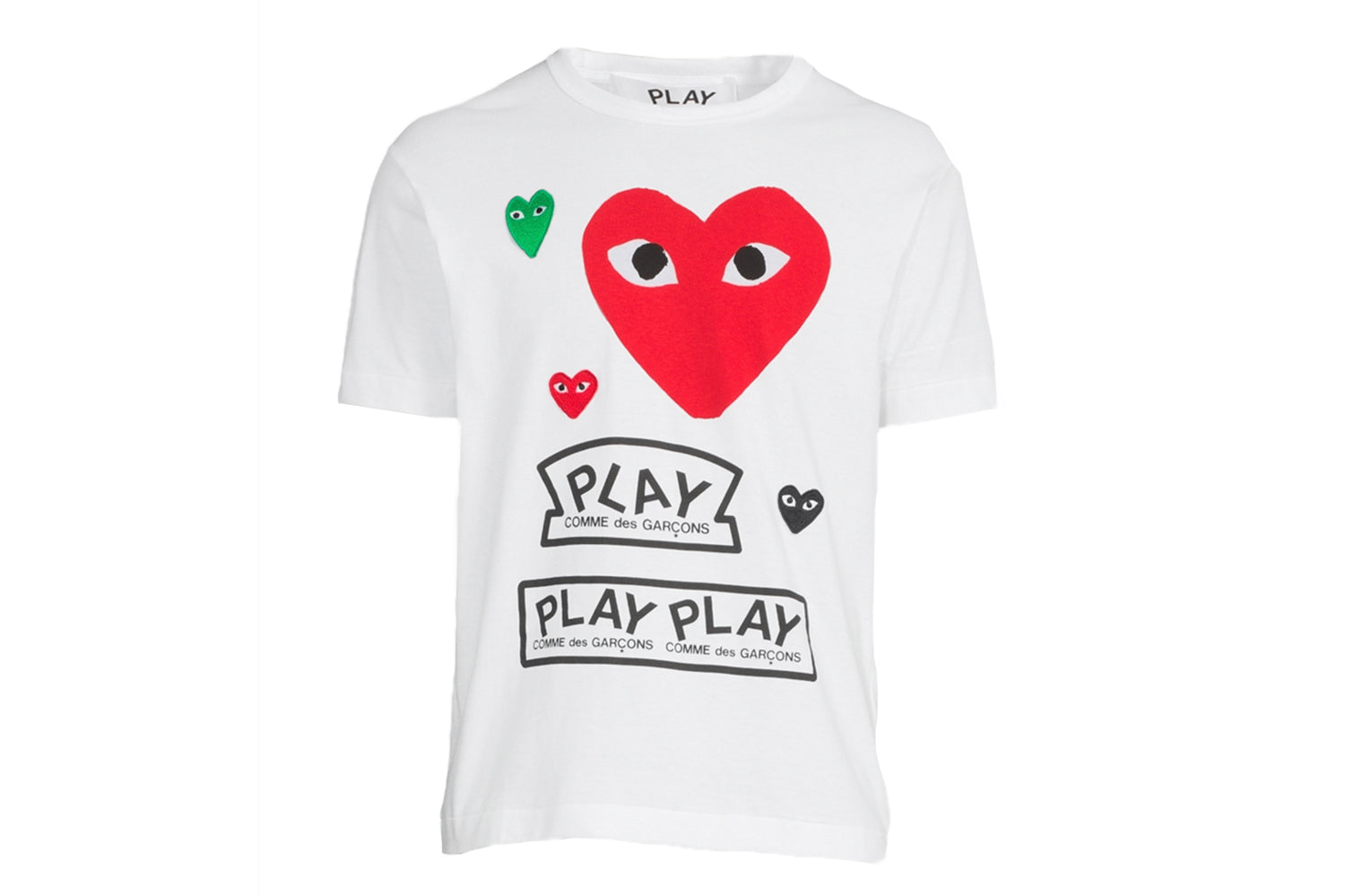 CDG MULTI HEART PLAY LOGOS T-SHIRT – NRML